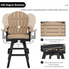 OTSUN Swivel Tall Adirondack Chairs Set of 2, All Weather HDPE Bar Height Adirondack Stools Two-Tone Widened Durable Design for Porch Patio Yard Lawn Fire Pit Bistro Basement Indoors & Outdoors
