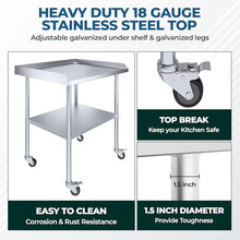 30" x 60" Rolling Equipment Stand with Casters and Undershelf