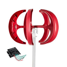 12000W No Noise Vertical Wind Turbine Generator, 12V 24V 48V 110V 220V Portable Vertical Wind Power Turbine Generator Kit with Controller for Homeuse Residential,Red24V