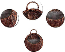 Woven Flower Pot Wall Hanging Bamboo Basket Handmade Woven Flower Basket Hanging Plant Basket Flower Holder for Garden Balcony Living Room Bedroom