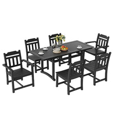 VEVOR 7 Pieces Outdoor Patio Dining Set Rectangle Furniture Table and Chairs Black