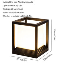 Lamp Post Lights Outdoor, Modern Outdoor Floor Lamp - 10.6" Decorative Lantern for Yard & Entrance, Stylish Post Cap Light, Ideal for Garden, Patio & Deck, Weather-Resistant Pillar Lighting