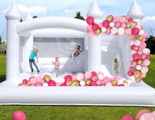 Okayego 15x15FT White Bounce House Castle with Slide & Ball Pit