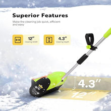MiBoce Cordless Handheld Snow Shovel, 1200W Electric Snow Shovel, with 2 Batteries, Adjustable Direction, Cleaning Width 32cm, Maximum Throwing Distance 8m, for Patio, Playground, Farm