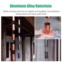 WDJBPSH Cylinder Rain Chain for Divert Courtyard Roof Water, 5/4 / 3/2 / 1 M Hanging Rainwater Catcher, Outside Replacement Traditional Link Downspout(#2,5m/16.4ft)