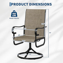 GarveeLife Patio Swivel Chair Set of 6, High Back Outdoor Dining Chairs
