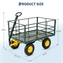 Garden Dump Cart Heavy Duty Wagon with Removable Sides