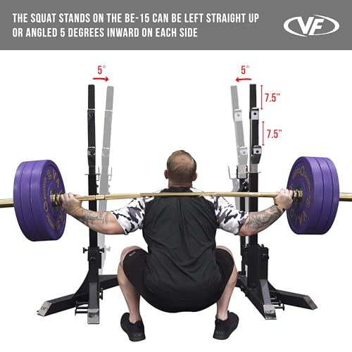 Valor Fitness Olympic Weight Bench with Squat Rack Combo - 6 Gauge Steel - USPA Certified - Adjustable Squat Stands - Black