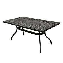 Oakland Living Modern Ornate Outdoor Mesh Aluminum 68-in Rectangular Patio Dining Set with Six Chairs Black