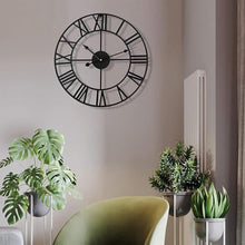PPXCZZ 40cm Gold Outdoor Wall Clock, Retro Roman Numerals Garden Clock, Silent Quartz Waterproof Iron Wall Decor for Indoor/Outdoor(Gold,Type B)