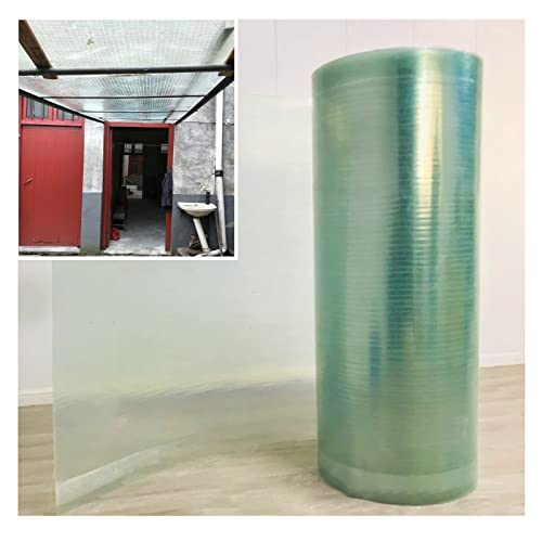PHLEPS Clear Acrylic Plastic Sheet Polycarbonate Roofing Sheet - Outdoor Greenhouse Covering - Strong Impact and Shatterproof - All-Weather - Easy to Bend & Cut - Canopy Awning Covering(1.5x15m)
