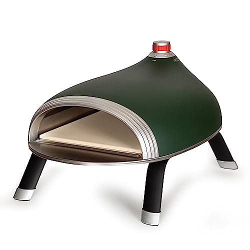 DeliVita Diavolo Outdoor Gas Pizza Oven - Green, Powered by Propane, Butane or Camping Bottles, Includes Accessories: Folding Shovel, Carry Bag, Temperature Gun and Gas Regulator