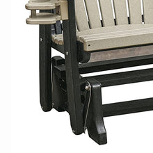 American Furniture Classics Dual Fan Back Glider Weatherwood and Black