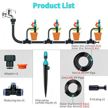 Drip Irrigation Kit Automatic Garden Watering System with Irrigation Drippers & Double Adjustable Misting Nozzles, Weatherproof & Construction(120m/393.6ft)