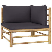 Heofavd 6 Piece Patio Furniture Set Bamboo Outdoor Lounge 27.6" x 25.6" Modular Sectional with Removable Cushion Covers Tropical Style for Garden Balcony Backyard