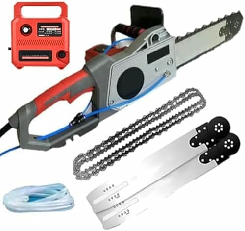 Electric Concrete Saw 13.8in/18.9in, Wet Cutting Chainsaw with Water Pump for Dust Free Slotting in Brick, Granite, Marble, and Concrete Grooves, 35cm Precision Cutter