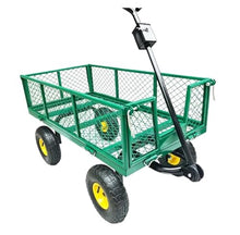 Garden Cart on Wheels Heavy Duty Garden Dump Cart Utility Wagon with Removable Sides, for Lawn Garden Farm