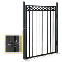 Fencer Wire Heavy Duty Flat Top X-Pattern Decorative Fence Gate Black 5FT x 4FT