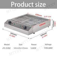 Commercial Barbecue Grill, Smokeless Portable Electric BBQ Grill for Indoor Cooking with Water Drip Tray & Temperature Control, Safe Kebab Grill for 3-5 people