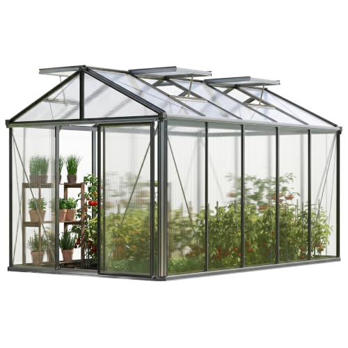 GFP Diamas 23 7.7x12.6 ft Walk in Greenhouse Aluminum
