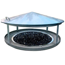 Higley Fire Pit Heat Deflector Cover & Frame,Silver 39 Cover with 25inch Double Frame
