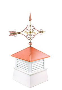 Good Directions Manchester Vinyl Cupola with Victorian Arrow Weathervane Copper