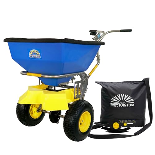 Spyker Winter Spreader Kit Ergo-Pro 100 Pound Ice Melt Spreader Blue