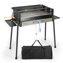 TBLOTYD Portable Large Charcoal BBQ Grill with Adjustable Height Foldable Side Tables and Offset Smoker – Perfect for Outdoor Cookouts Tailgating and Backyard Parties