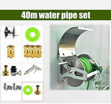 Hose Reel Cart Garden Water Pipe Reel With Lid Hoses Storage Rack, Stainless Steel Wall/Floor Hoses Holder(Green,40m)