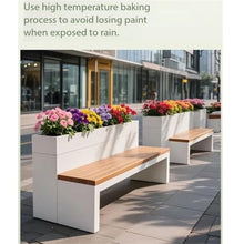 Planter Box Planter Bench Combo Outdoor Long Seat for Garden for Yard