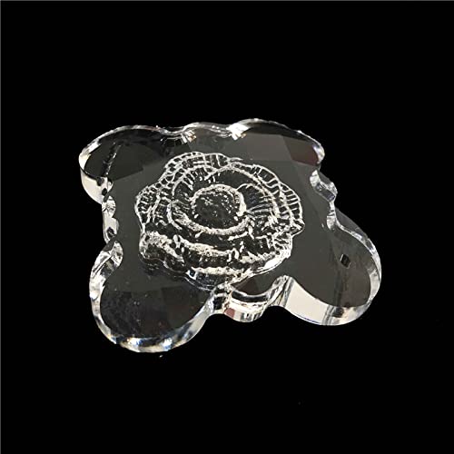 45MM Rose Cross Glass Hanging Prism Suncatchers Crystal Trimming in 2 Holes Glass Lighting Drop Pendants,50pcs