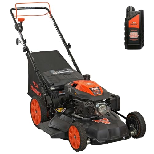 YARDMAX 22 in. 201cc Select PACE 6 Speed CVT High Wheel FWD 3-in-1 Gas Walk Behind Self Propelled Lawn Mower, Black (YG2860)
