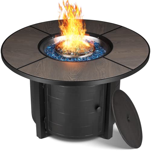 TLGREEN 42-Inch Round Propane Fire Pit Table, 50,000 BTU