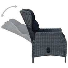 LKJephalotrope 9 Piece Outdoor Dining Set for 8, PE Rattan Patio Furniture with Table and Chairs, Adjustable Armrest Dining Chairs, Charcoal Woven Garden Seating for Terrace and Backyard