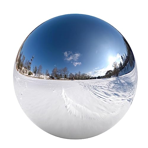VRFTGHYJU Stainless Steel Gazing Ball - Mirror Finish Hollow Reflective Sphere, Garden Ornament for Home, Pond, Yard & Patio Decorations(350mm)