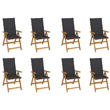 FUDUGEHMIOFWFJJ Folding Patio Chairs Outside bar stools,Outdoor Chairs,Patio Set,Outdoor Chairs Set of 2,Outdoor Patio,Outdoor bar stools,with Cushions 8 pcs Solid Acacia Wood