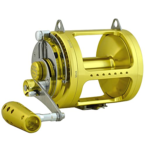 EAT MY TACKLE 80 Wide 2 Speed Fishing Reel with Blue/Black Tournament Edition Rod