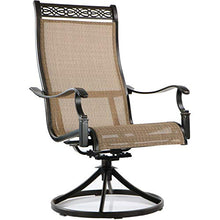 Hanover Manor 11-Piece Outdoor Dining Set with 4 Sling Swivel Rockers and 6 Stationary Chairs Tan