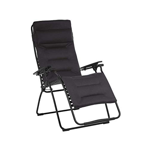 Lafuma Futura XL Air Comfort Padded Zero Gravity Recliner Chair, Acier