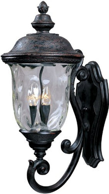 Maxim Lighting Carriage House 3-Light Outdoor Wall Lantern | Oriental Bronze Finish | Water Glass Shade | Early American Outdoor Wall Lantern for Front Doors and Entryways | 3424WGOB
