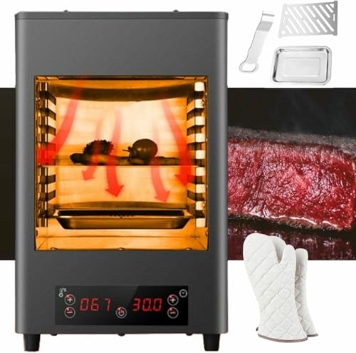 piudoiliy 1700w Steak Broiler,Electric Steak Grill,with Temperature Adjustment and Time Controlb, for Cooking Steak,Vegetables (A)