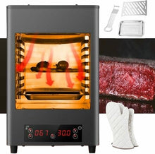 piudoiliy 1700w Steak Broiler,Electric Steak Grill,with Temperature Adjustment and Time Controlb, for Cooking Steak,Vegetables (A)