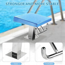 Pool Diving Platform with Stainless Steel Base, Heavy Duty Swimming Pool Diving Board with Backstroke Handle, Non-Slip Training Jumping Platform for Indoor and Outdoor Swimming Pools(Upgrated)