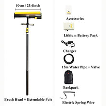 Cleaning Brush Electric Photovoltaic Solar Panel Cleaning Roller Brush with Lithium Battery, Extendable Window Cleaning Pole Cleaner Kit, Electric Swimming Pool Brush,5.5M / 18Ft