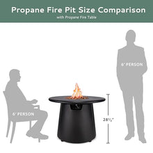 TIKI 28.5-Inch Customizable Propane Fire Pit, 40,000 BTU Outdoor Gas Fire Pit with Lava Rocks & Burner Cover – Modern Black Design for Patio, Backyard, and Outdoor Spaces