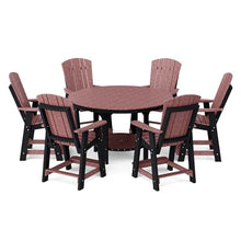 Wildridge Heritage 7-Piece 60" Pub Counter Set, Cherrywood and Black - Outdoor Weather Resistant Recycled Plastic Furniture for Patio