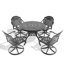 callmego Durable Cast Aluminum Outdoor Dining Set with Weather-Resistant Cushions for Patio, Deck, or Garden Seating