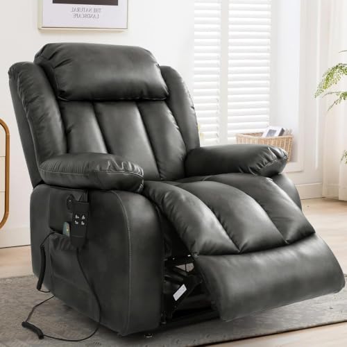 HTERWQEA Lay Flat Power Lift Recliner Chair for Elderly with Heat & Massage