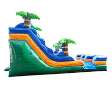 TentandTable 15FT Commercial Inflatable Double Water Slide, Tropical Green