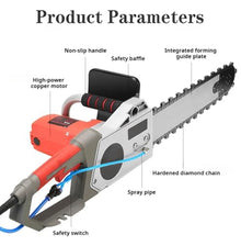Electric Concrete Chain Saw 3800W Electric Diamond Chain Wall Cutter 6000 RPM Electric Concrete Cutting Saw Concrete Cutter Saw Electric Chainsaw Wall Cutter for Cutting Concrete Marble,35cm